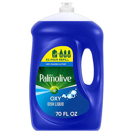Palmolive Ultra Oxy Liquid Dish Soap, Grease Cutting, 70 fl oz EZ-Pour Refill Bottle + $3 WMCB