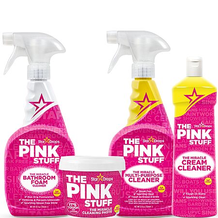 [S&S] The Pink Stuff - Miracle Cleaning Ultimate Bundle – Paste, Multi-Purpose Spray, Bathroom Foam Spray, and Cream Cleaner