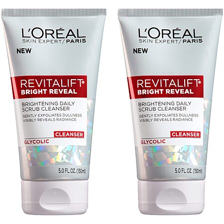 [S&S] L'Oreal Paris Revitalift Bright Reveal Anti-Aging Facial Cleanser with Glycolic Acid 5 fl. oz (Pack of 2)