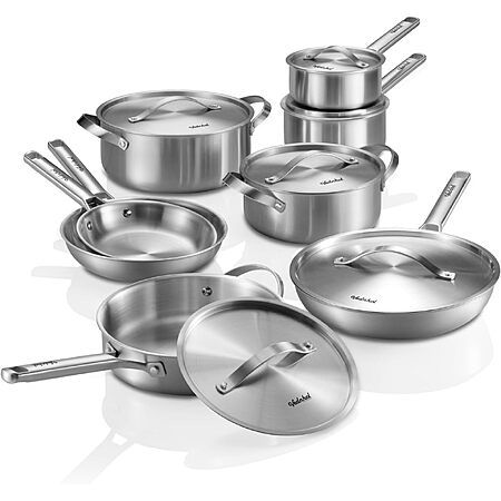 Vednhol Hammered Titanium 14-Piece Cookware Set w/ Lids