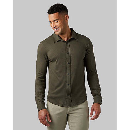 32 Degrees Men's Soft Stretch Knit Button-Up