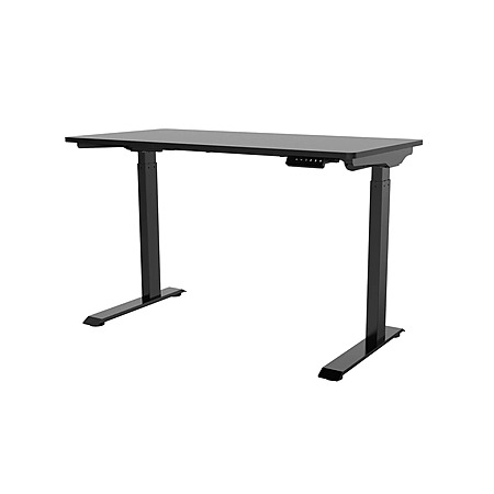 Monoprice WFH Single Motor Height Adjustable Motorized Complete Sit-Stand Desk with Solid-core Wood Top, 47.2 x 23.6 Inch, Black