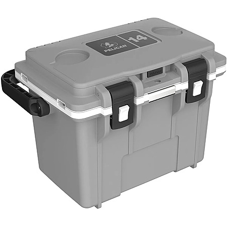 Pelican 14QT Personal Cooler Cement Gray/White Standard