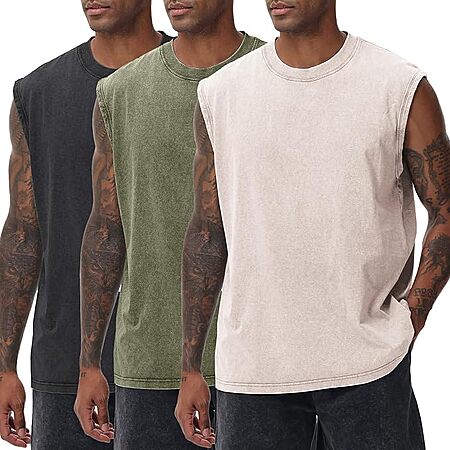 [Lightning Deal] Mens Workout Tank Tops Sleeveless Tee Shirts Pack of 3