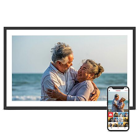 Frameo 15.6'' Digital Picture Frame, Digital Photo Frame WiFi Large Display | 1920*1080 IPS FHD Touch Screen, Wall-Mountable, Electronic Photo Frame