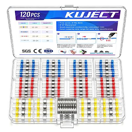 Kuject Heat Shrink Solder Seal Wire Connectors Kit 120PCS | 26-10 AWG Waterproof Electrical Connectors