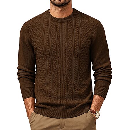 PJ PAUL JONES Men's Knitted Sweaters Crew Neck Pullover