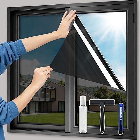 XIAWEI One Way Privacy Window Film Heat & UV Blocking, 17.5In×16.4Ft