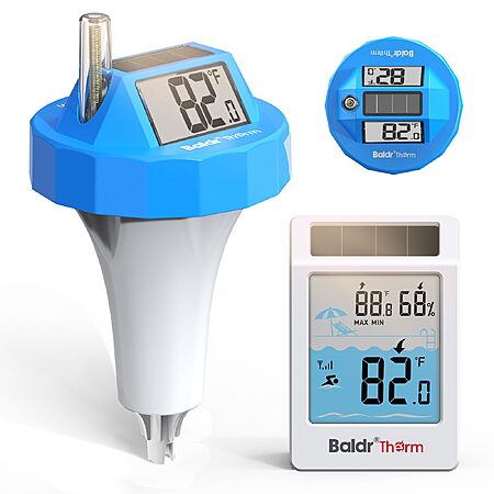 Prime: BALDR Solar Wireless Floating Pool Thermometer with Indoor ...