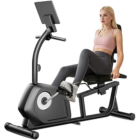 Recumbent Exercise Bike, Magnetic Stationary Bike for Home, Adjustable ...