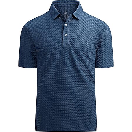 Esabel.C Bubble Men's Golf Polo Shirts Stretch Casual Collared Short Sleeve