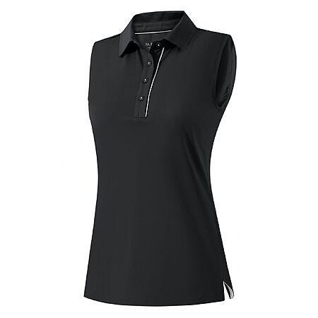 M MAELREG Womens Golf Polo Shirts Sleeveless Tennis 4 Buttons Workout Golf Tank Top Athletic Shirts with Collar