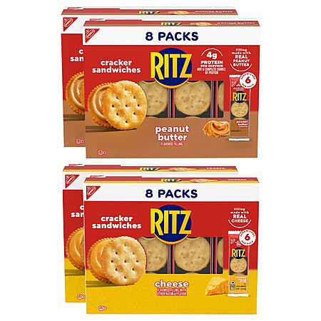 [S&S] RITZ Peanut Butter & Cheese Sandwich Crackers Variety Pack, 32 ...