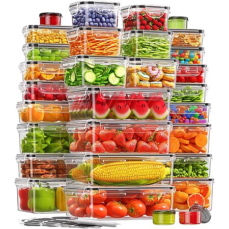 [Lightning Deal ] 60 PCS Food Storage Containers with Lids, Plastic Food Containers