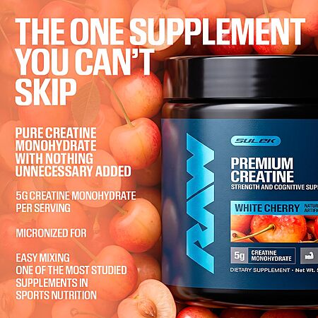 [S&S] RAW Nutrition Creatine Monohydrate Powder, 30 Servings (Various Flavors)