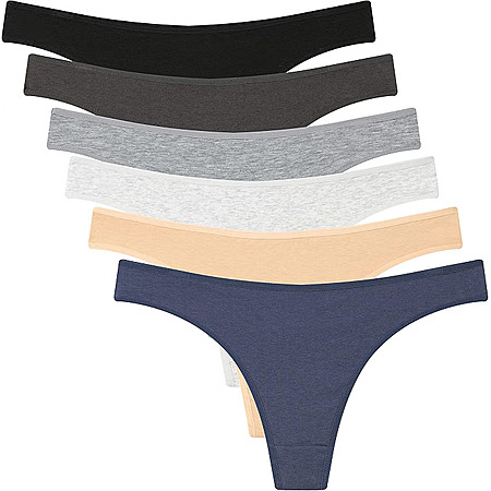 ELACUCOS 6 Pack Women's Thongs Cotton Breathable Panties Bikini Underwear $7