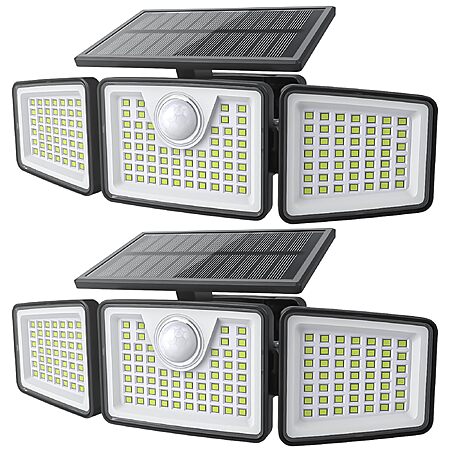 daphino 2500LM Solar Lights, Motion Sensor Outdoor Lights, 3-Head, 2 Pack $18.99 BT