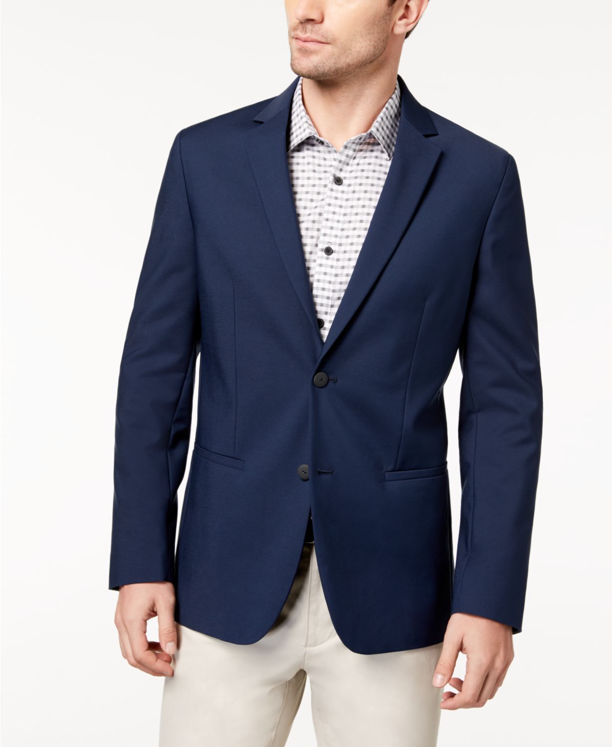 Macys Alfani luxe stretch sportcoat in blue color $36.23 74% off Free Ship to store