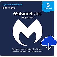 Malwarebytes Premium - 5 Devices / 1 Year - Download $24.99