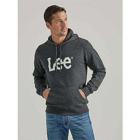 ◆LEE◆ Big twitch logo hood light gray LEE Big Twitch Denim Applique Hoodie Light Grey – SeoulSeoul