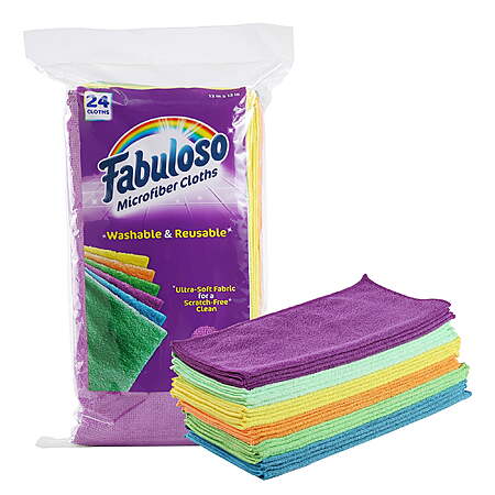 24-Pk Fabuloso Microfiber Cleaning Cloths (Rainbow) $6
