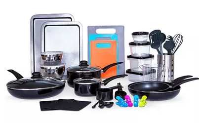 64-Piece Sedona Kitchen-In-A-Box Cookware & Food Storage Set $51.19 + free shipping