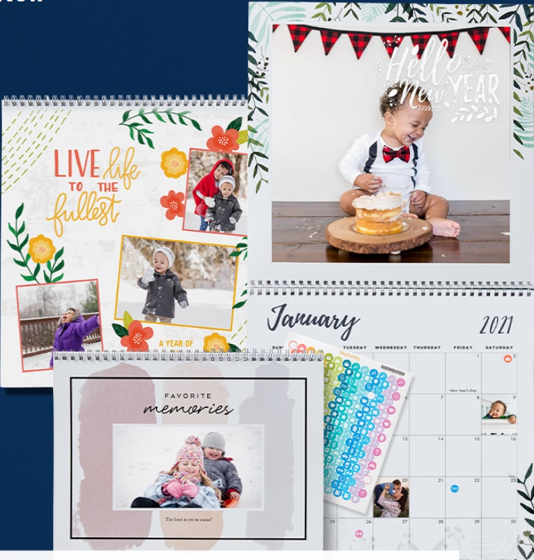 Shutterfly Wall Calendars: 8"x11" Custom Calendar 4 for $24.37 ($6.09 each), 12"x12" Custom Calendar 4 for $36 ($9.24 each)