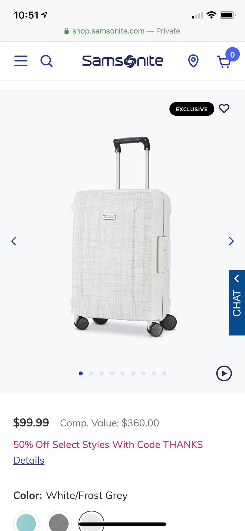 Samsonite Vaultex Spinner 20" $49.99