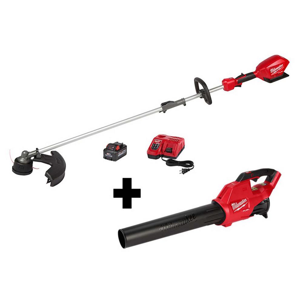 Milwaukee M18 Fuel Bundle - String Trimmer w/ QUIK-LOK, M18 FUEL Blower, XC8.0 Battery, and charger $379