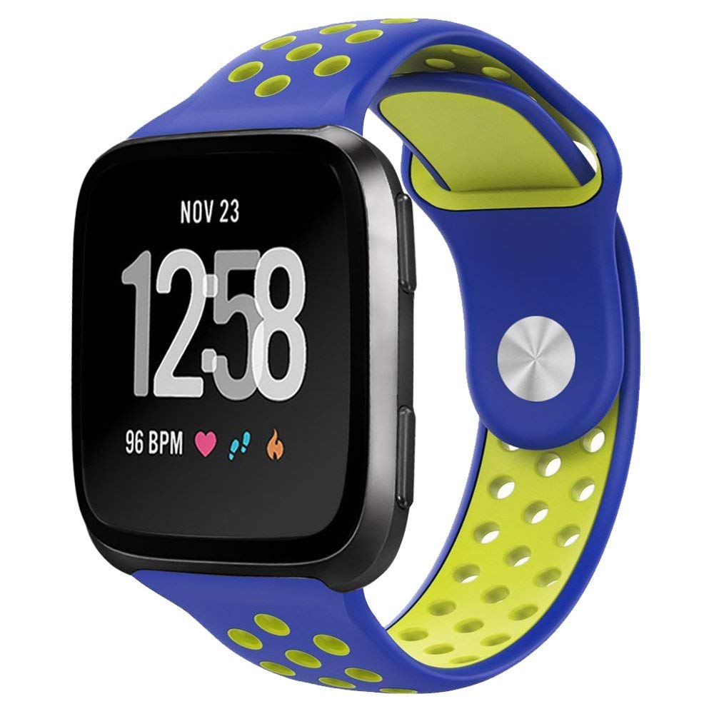 NO1seller Top Fitbit Versa Bands for Women Men Small Large, Soft Silicone Sport Strap Replacement with Ventilation Holes for Fitbit Versa Fitness Smart Watch $1.41