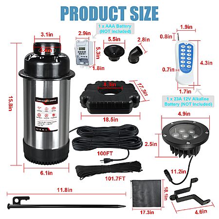 Goldlife F4 Pond Fountain Aerator 1HP 750W 110V 100FT 4 RGB Lights V-Shaped & Parabola Spray Black D $399.99 + Free Shipping