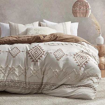 Boho Queen Duvet Cover Set, Beige; Terracotta, 3 Pieces Starting at $23 AC + Free Shipping