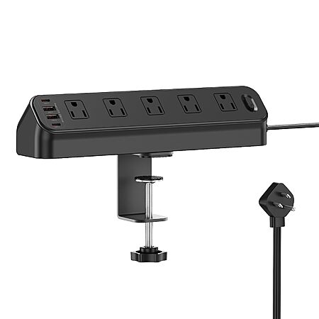 BEVA Desk Clamp Power Strip, Edge Mount, 10 AC Outlets 4 USB Ports $18 AC + Free Shipping