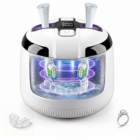 KUNPHY Ultrasonic Retainer Cleaner Machine, 48KHz Dental Cleaning Pod $21.59 AC