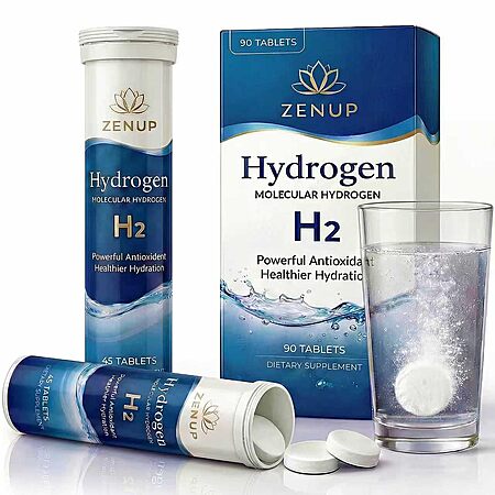 ZenUP Hydrogen Water Tablets, H2 Molecular Hydrogen, Contain Magnesium and Hydrogen Molecules to Help Replenish Energy and Electrolytes 90 Tablets, 3 Months Supply $9.99 AC
