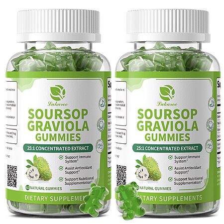 PRIME MEMBERS: (2 Pack) Soursop Gummies - Soursop Leaves Concentrated Extract for Immune $8.98 AC and Subscribe and Save