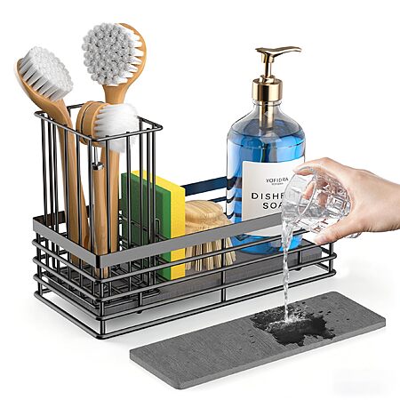Yofidra Sponge Holder for Kitchen Sink, Sink Caddy with Stone Drying Mat $6.99 AC