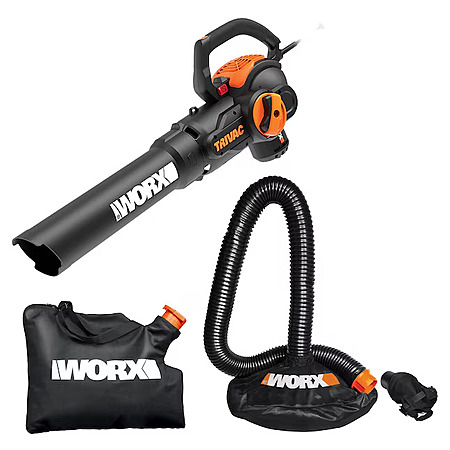 WORX WG524 Trivac 620-CFM 70-MPH Corded Electric Handheld Leaf Blower (same as WG512 but with attachments)