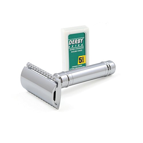 Edwin Jagger DES89 Double Edge Safety Razor [Short Handle Smooth finish] + 5 Derby blades is $21.98 FS Prime on Amazon