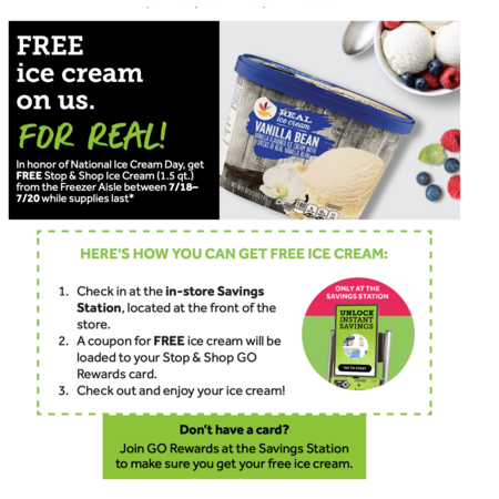 Free Stop & Shop Ice Cream!