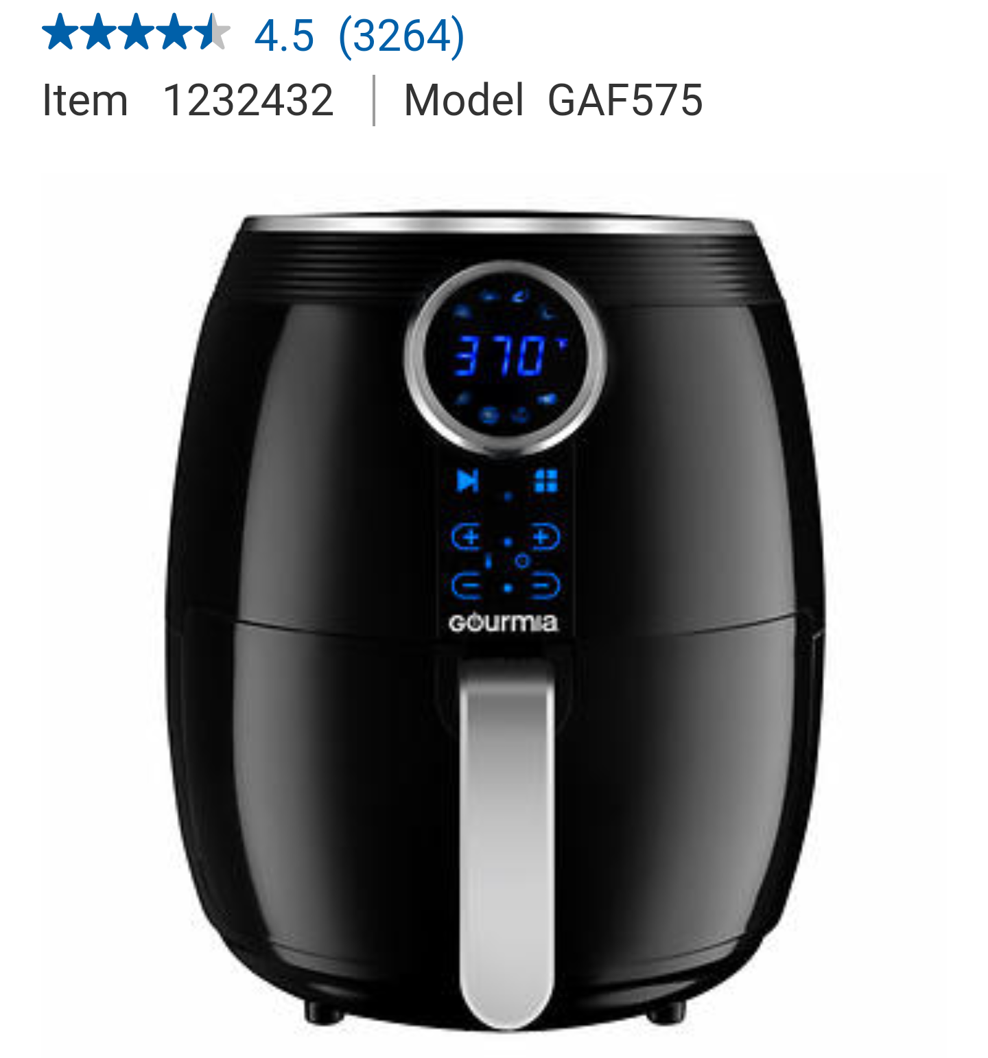 Gourmia 5 Qt Digital Air Fryer Costco In store 40