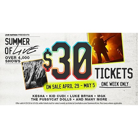 Live Nation Summer of Live 2026 Concert Tickets