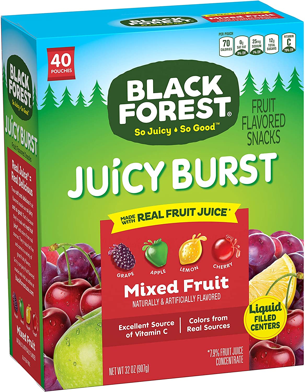 40-Count 0.8oz Black Forest Fruit Snacks Juicy Bursts $5.66 w/ S&S + Free S/H