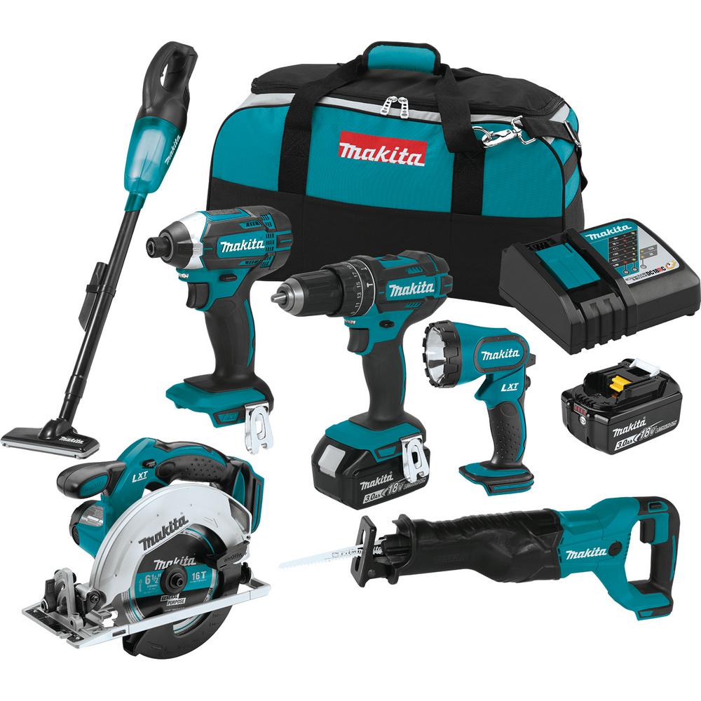 *YMMV* *$279**HOMEDEPOT*18-Volt LXT Lithium-Ion Cordless 6-Piece Kit (Drill-Driver/Impact Driver/Circular Saw/Recipro Saw/Vacuum/Light) 3.0Ah*YMMV*