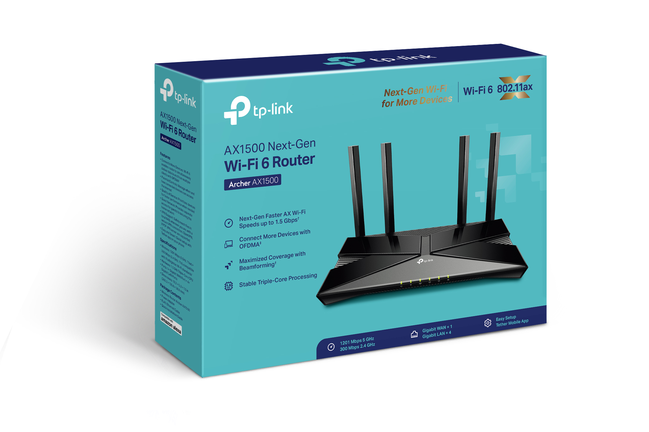 TP-Link Archer AX1500 Wi-Fi 6 Dual-Band Wireless Router | Up to 1.5 Gbps Speeds | 1.5 GHz Tri-Core CPU $69.99