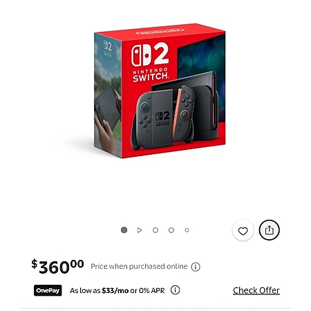Open Box Nintendo Switch 2 Console from Walmart