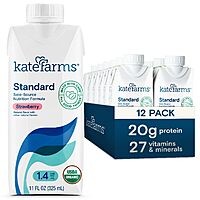 KATE FARMS Organic 1.4 High Calorie Nutrition Shake 12-pack (Vanilla, Strawberry, Chocolate, Plain) $49.49