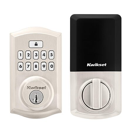 Kwikset SmartCode 260 Keyless Entry Electronic Keypad Deadbolt Door Lock with Auto-Lock, Custom User Codes, Advanced Security in Satin Nickel Traditional $67.89