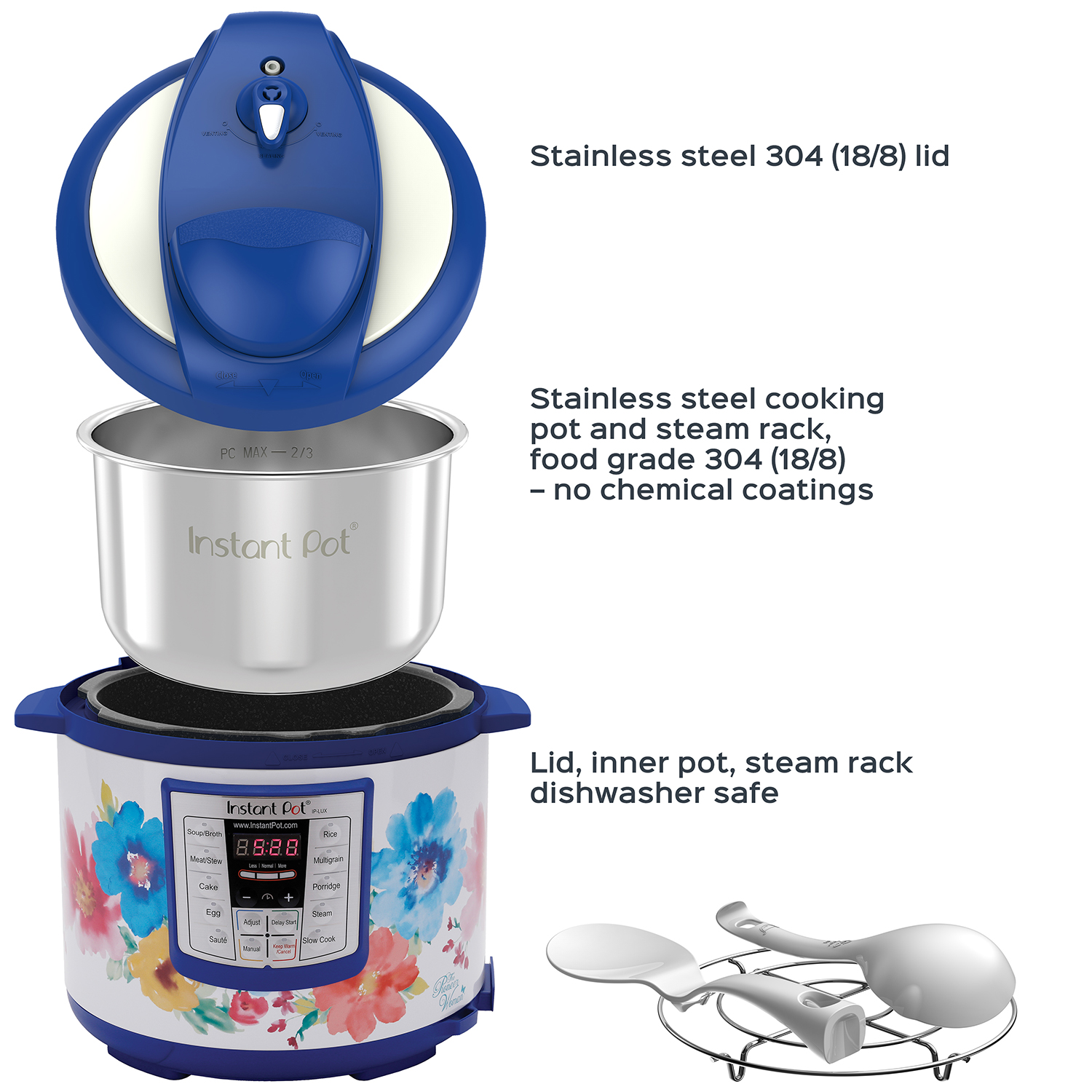The Pioneer Woman Instant Pot LUX60 6 Qt Breezy Blossoms 6-in-1 Multi-Use Programmable Pressure Cooker, Slow Cooker, Rice Cooker, Sauté, Steamer, and Warmer $49.99