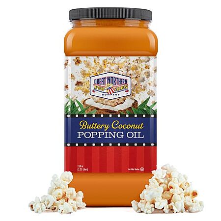 $30 popcorn Coconut Oil 110oz (nearly 1 gallon) butter flavored, Great Northern, free ship w/ Prime or over $35 orders